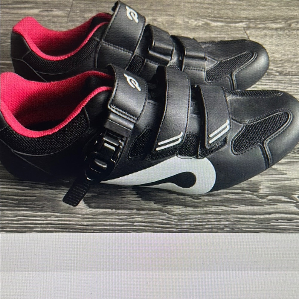 Black and Pink Cycling Shoes